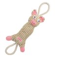 Pet Life Pet Life DT7PK Jute And Rope Plush Pig Pet Toy - Pink; One Size DT7PK
